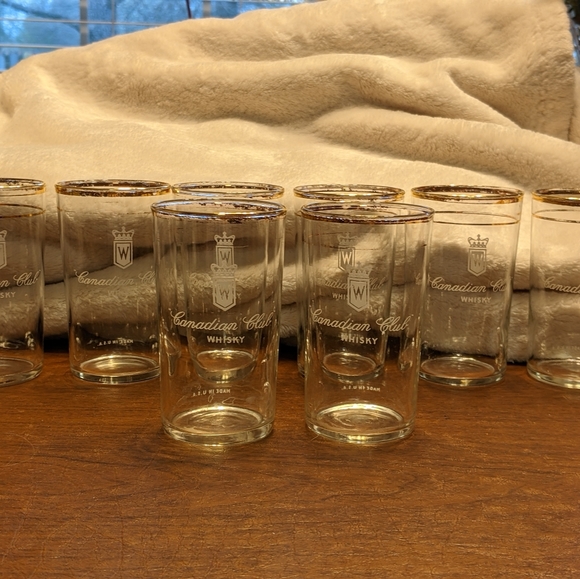 Vintage set of Canadian Club Whiskey glasses, whiskey spelled without 'e' - Picture 4 of 4